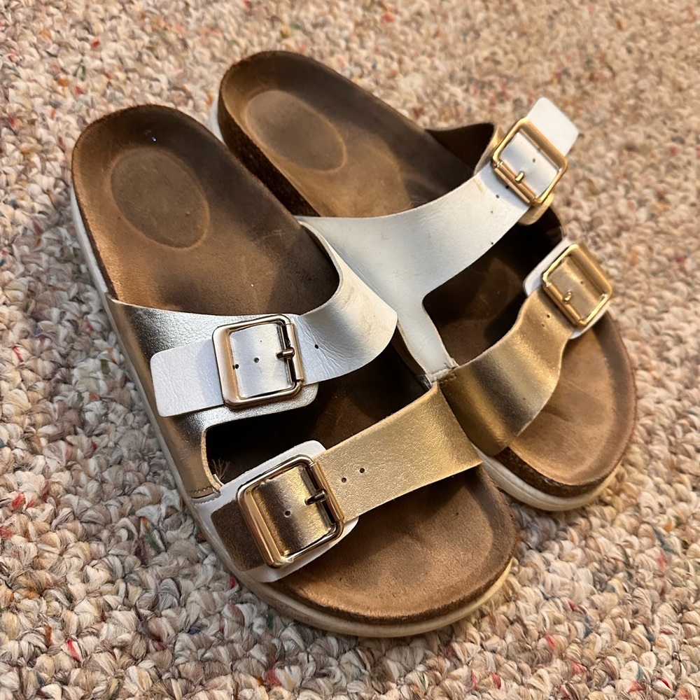 White & Gold Sandals